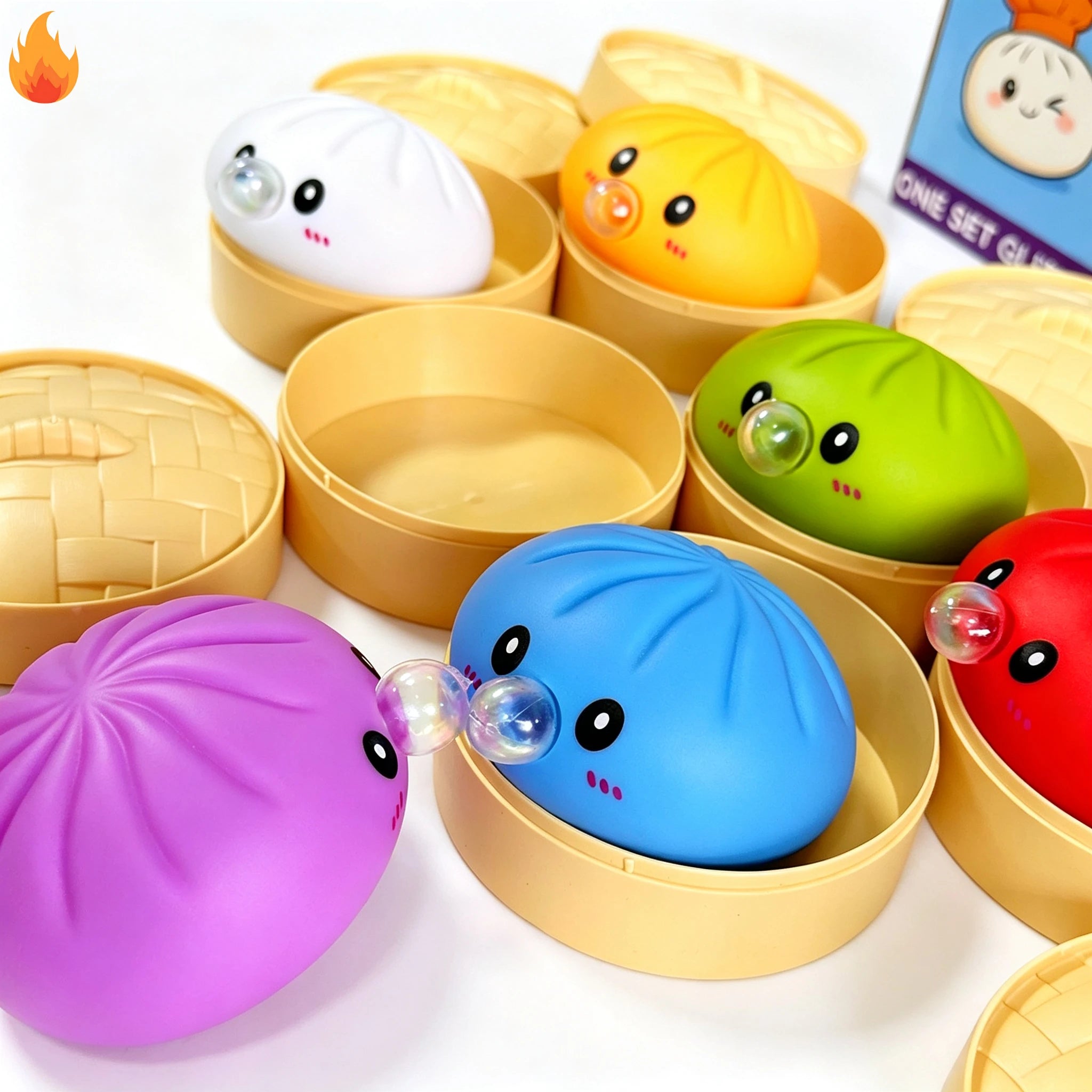 Dumpling Squishy con Burbujas